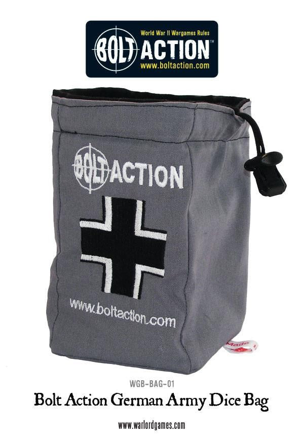 Bolt Action German Army Dice Bag & Order Dice (Grey) | 5060200846933