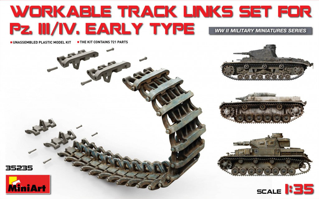 MiniArt 1/35 Pz.Kpfw III/IV Workable Track Links Set.Early Type | 4820183310712