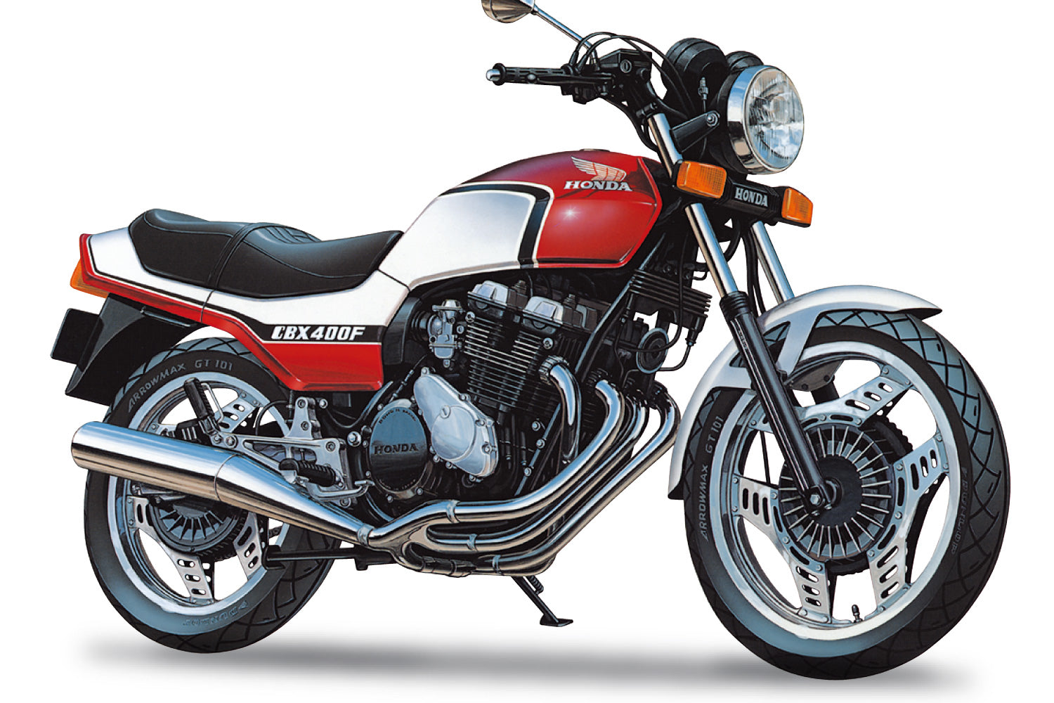 Aoshima 1/12 Honda NC07 CBX400F Candy Pearl Maui Red/Pearl Shell White '81