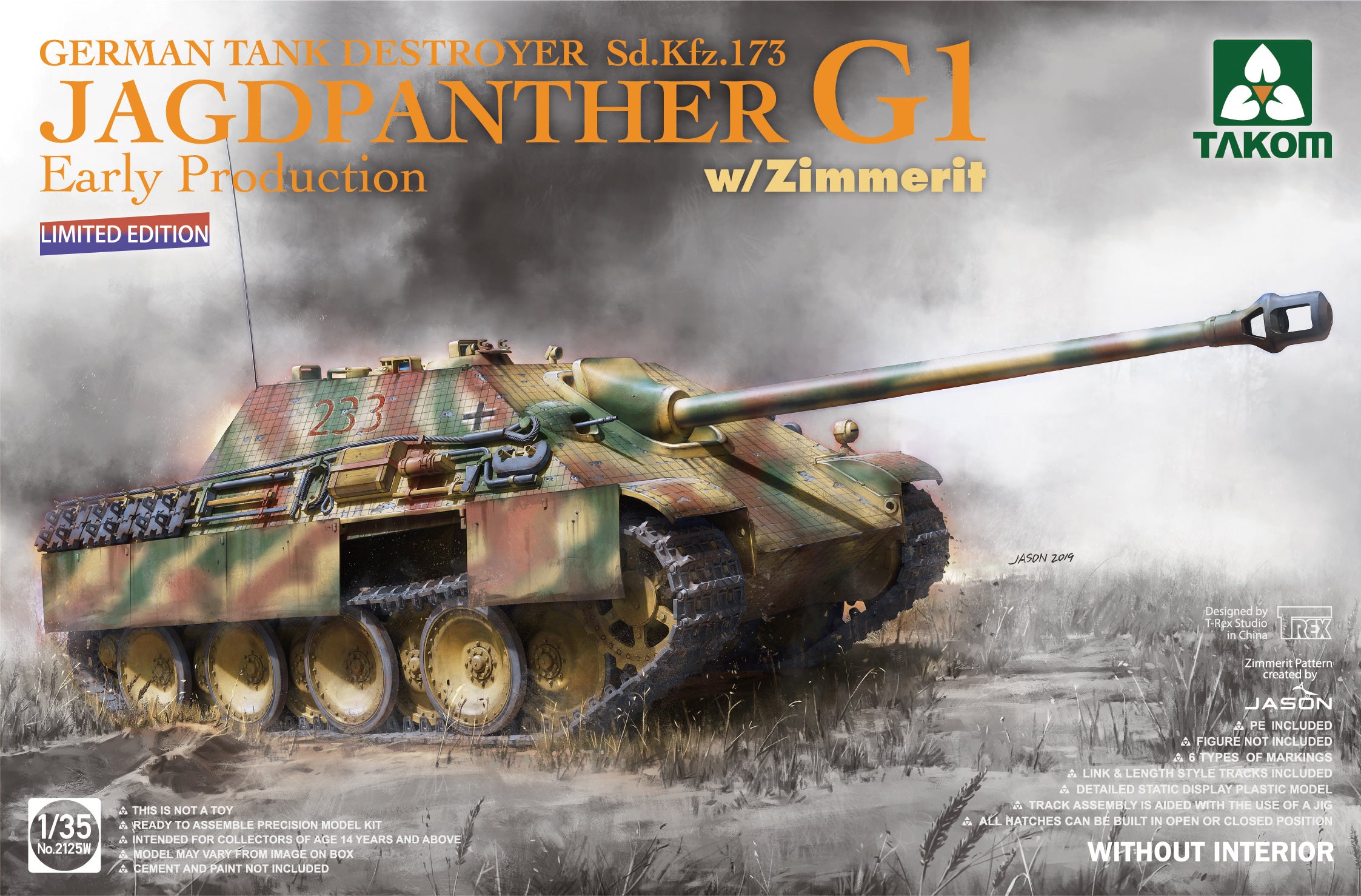 Takom 1/35 German Tank Destroyer Sd.Kfz.173 Jagdpanther G1 Early Production w/Zimmerit (Limited edition) | 4897051422921