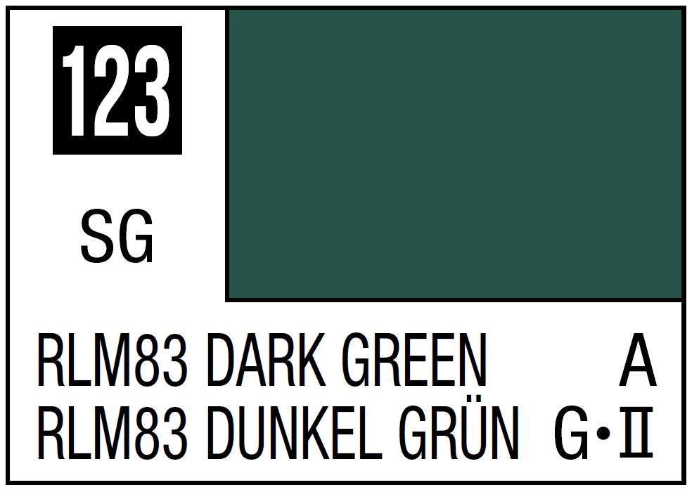 Mr Hobby Mr. Color 123 - RLM83 Dark Green (Semi-Gloss/Aircraft) | 4973028635614