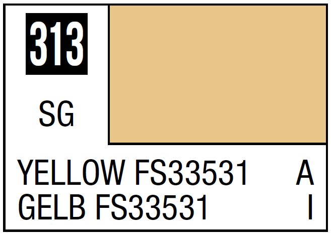 Mr Hobby Mr. Color 313 - Yellow FS33531 (Semi-Gloss/Aircraft) | 4973028717419
