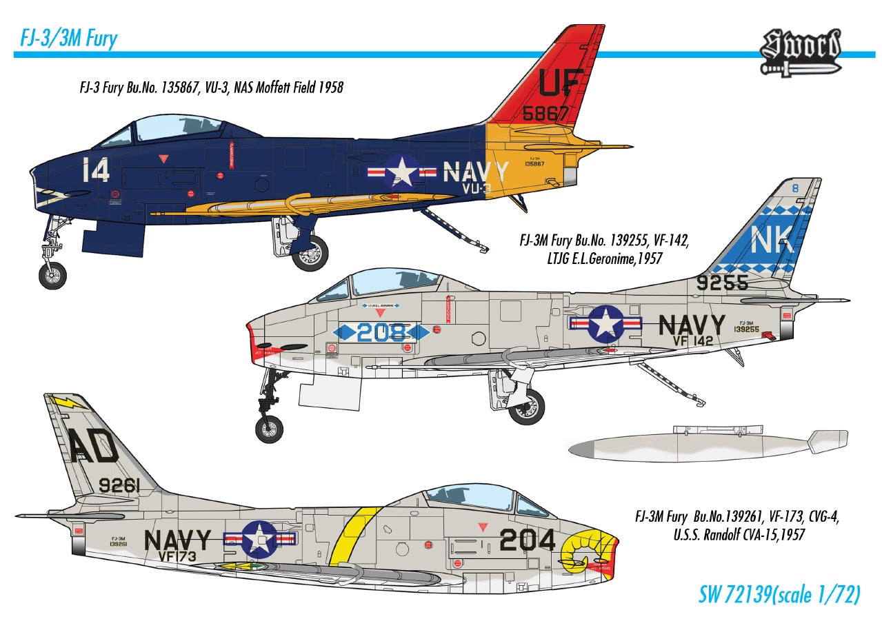 Sword Models 1/72 FJ-3/3M Fury, Aircraft