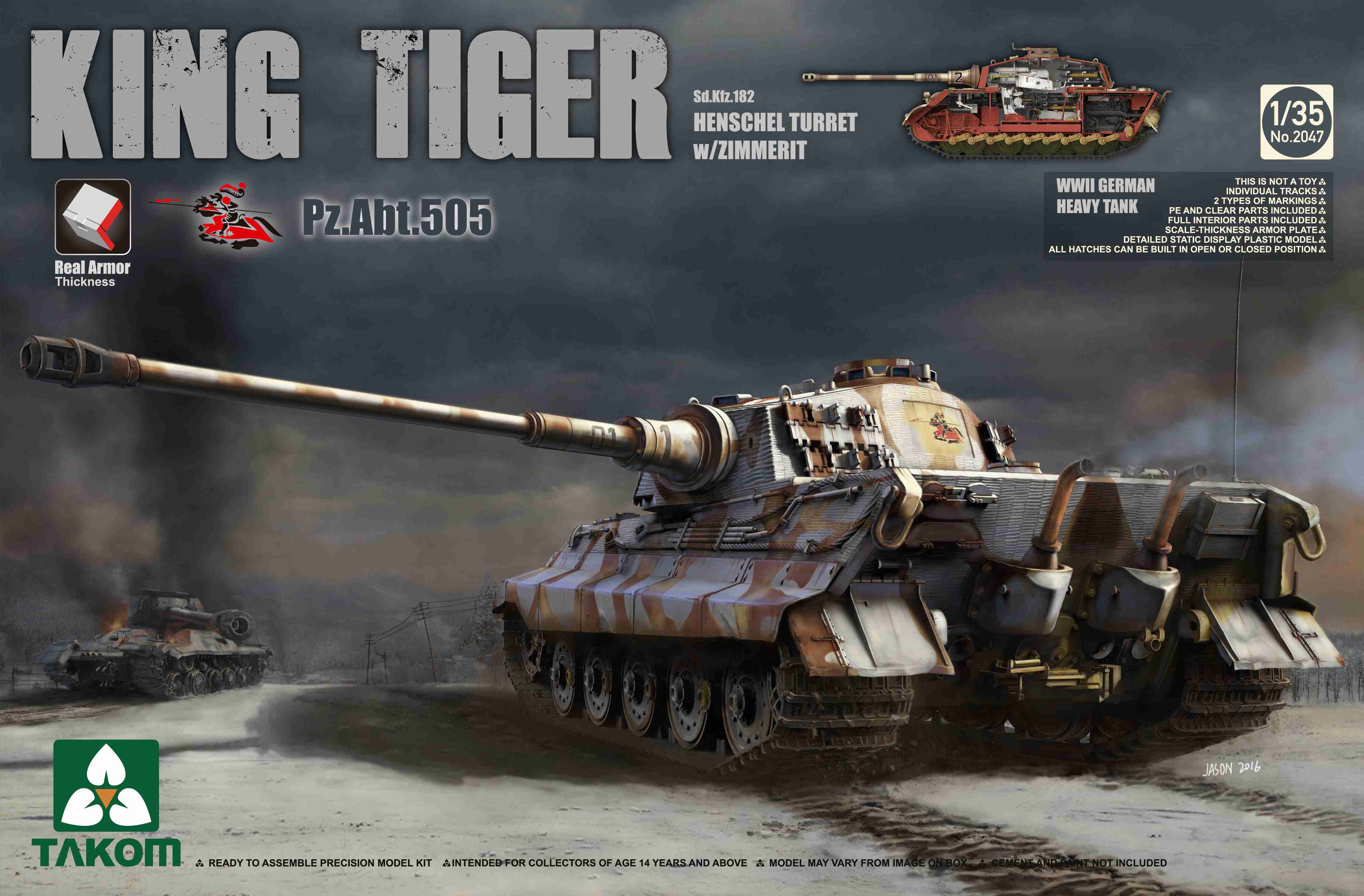 Takom 1/35 King Tiger Henschel Turret w/ Zimmerit & Interior