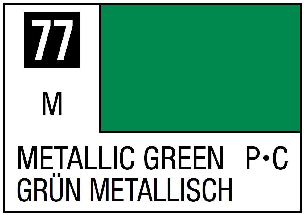 Mr Hobby Mr. Color 77 - Metallic Green (Metallic/Primary Car) | 4973028716740