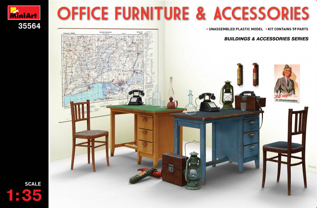 MiniArt 1/35 Office Furniture & Accessories | 4820183310514