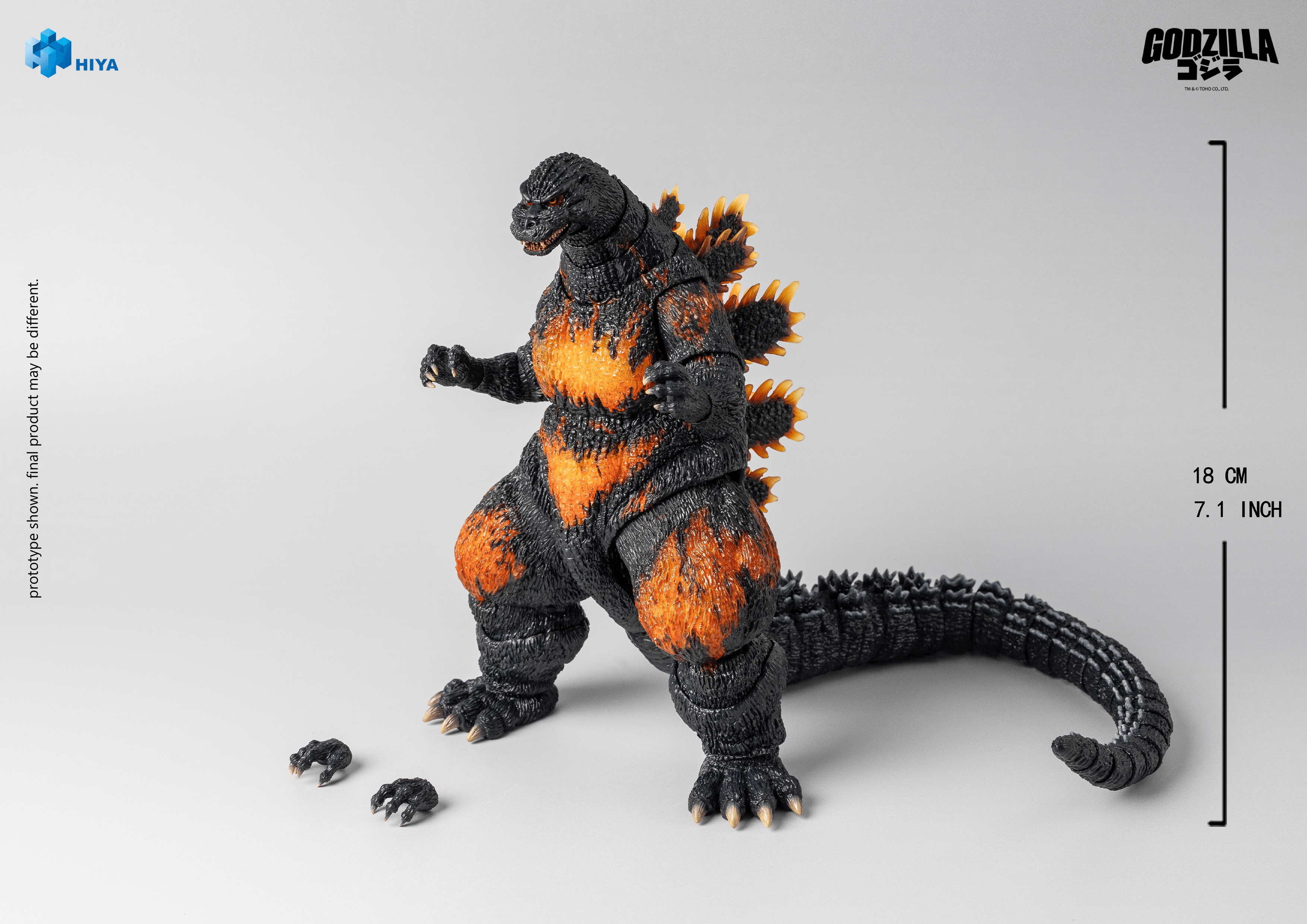 HIYA Exquisite Basic Series None Scale 7 Inch Godzilla vs. Destoroyah 1995 Burning Godzilla Action Figure | 6957534205026