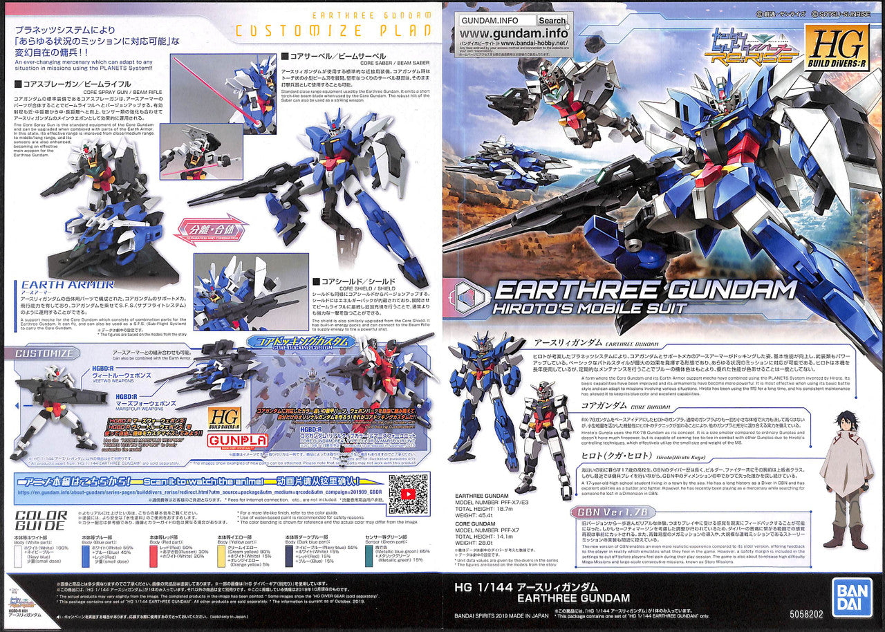 HGBD:R 1/144 EARTHREE GUNDAM | 4573102582027