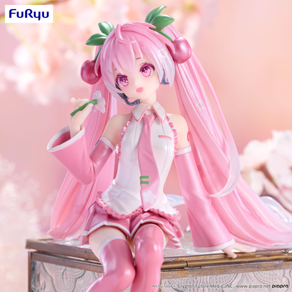 FuRyu Hatsune Miku Noodle Stopper Figure -Sakura Miku 2024 Pearl Color ver.- | 4582782367138