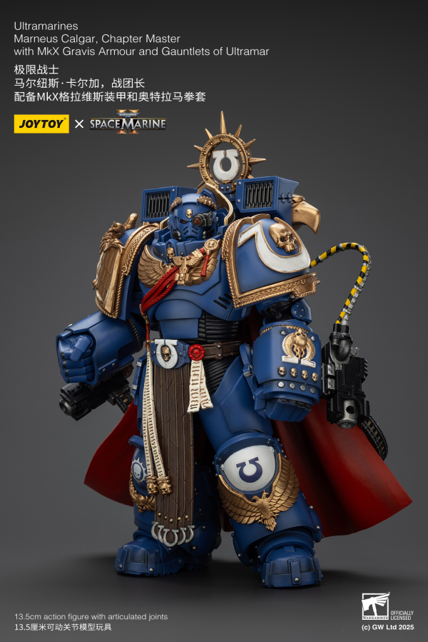 JOYTOY Ultramarines Marneus Calgar, Chapter Master with MKX Gravis Armour and Gauntlets of Ultramar | 6927054401338