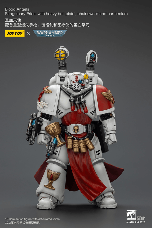 JOYTOY Blood Angels Sanguinary Priest with Heavy bolt pistol, chainsword and narthecium