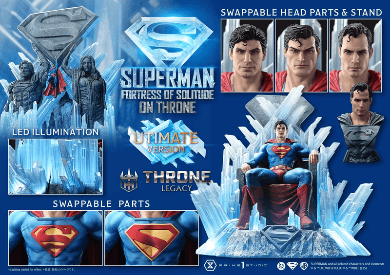 Prime 1 Studio Throne Legacy Superman (Comics) Superman Fortress of Solitude on Throne (Design by Gabriele Dell'Otto) Ultimate Bonus Version | 4582647122162