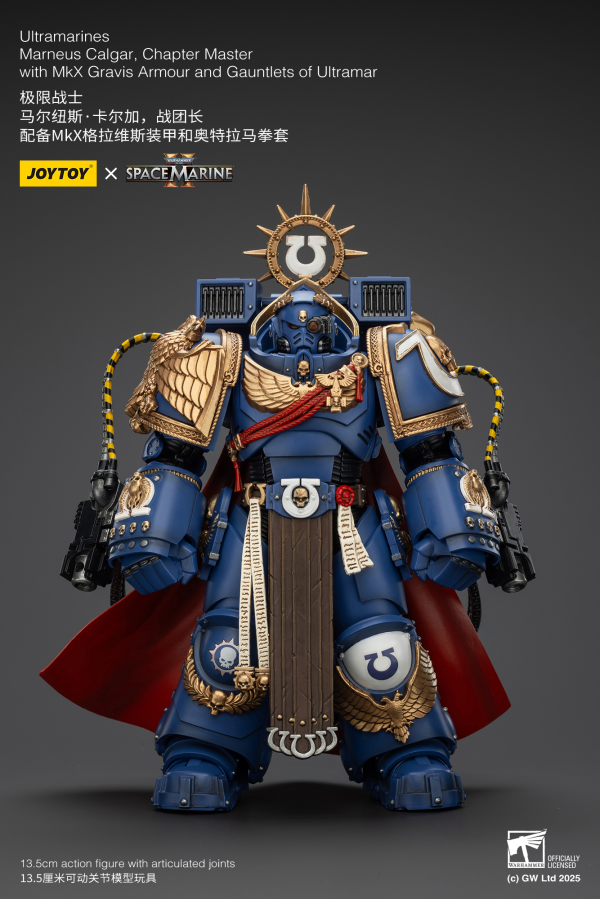 JOYTOY Ultramarines Marneus Calgar, Chapter Master with MKX Gravis Armour and Gauntlets of Ultramar | 6927054401338