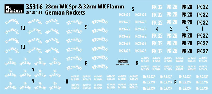 MiniArt 1/35 German Rockets 28cm WK Spr & 32cm WK Flamm | 4820183312457