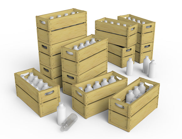 MiniArt 1/35 Milk Bottles & Wooden Crates | 4820183310682