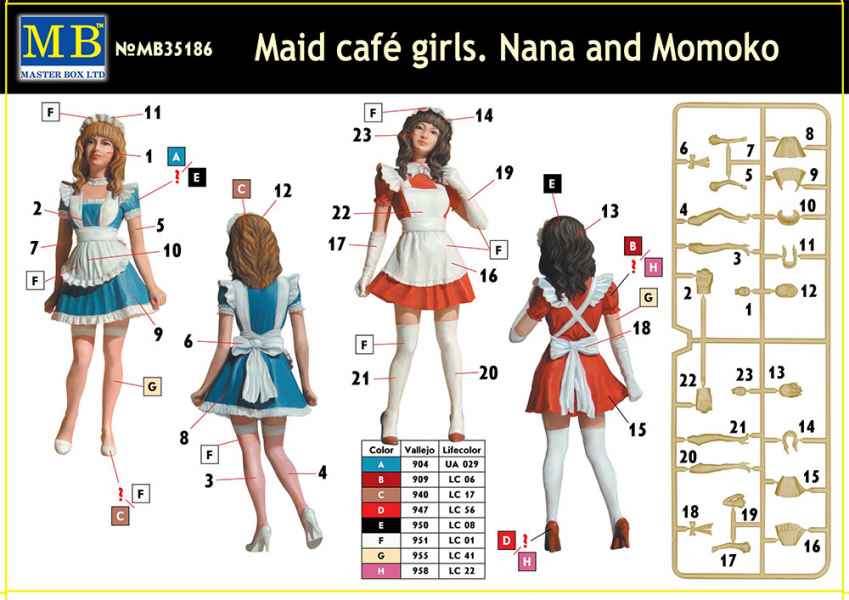 MASTER BOX Maid caf girls. Nana and Momoko | 4820113081576