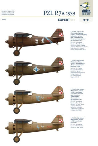 Arma Hobby 1/72 PZL P.7a Expert Set 1939 | 5907747901292