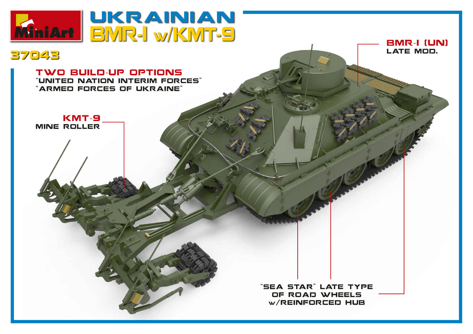 MiniArt 1/35 Ukrainian BMR-1 w/ KMT-9 | 4820183312358