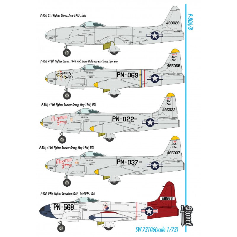 Sword Models 1/72 P-80A/B, Aircraft