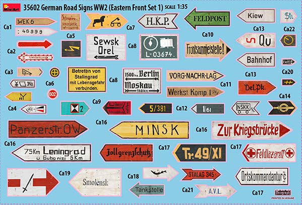 MiniArt German Road Signs WW2 (Eastern Front Set 1) | 4820183312488