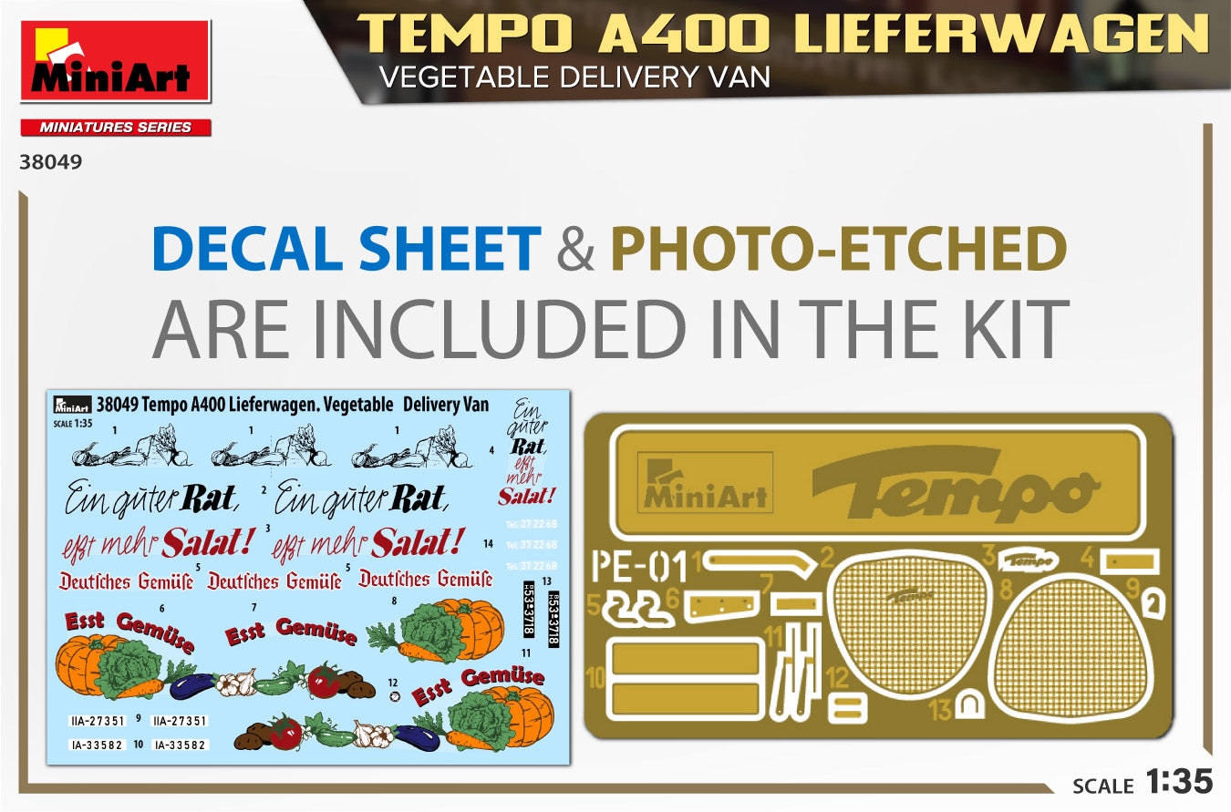 MiniArt 1/35 Tempo A400 Lieferwagen. Vegetable Delivery Van