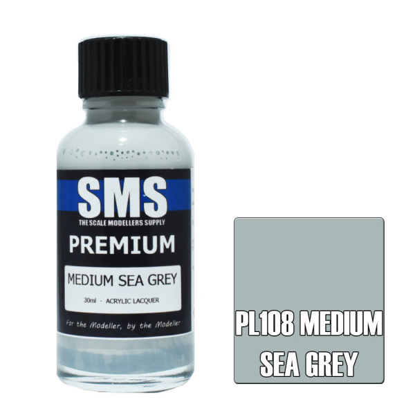 The Scale Modellers Supply (SMS) Premium MEDIUM SEA GREY 30ml | 787099993894