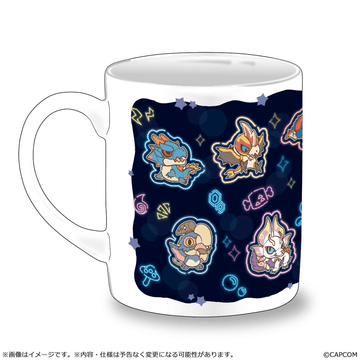 MONSTER HUNTER CHIBI STYLE Heat-changing Mug: Neon-themed | 4976219140003