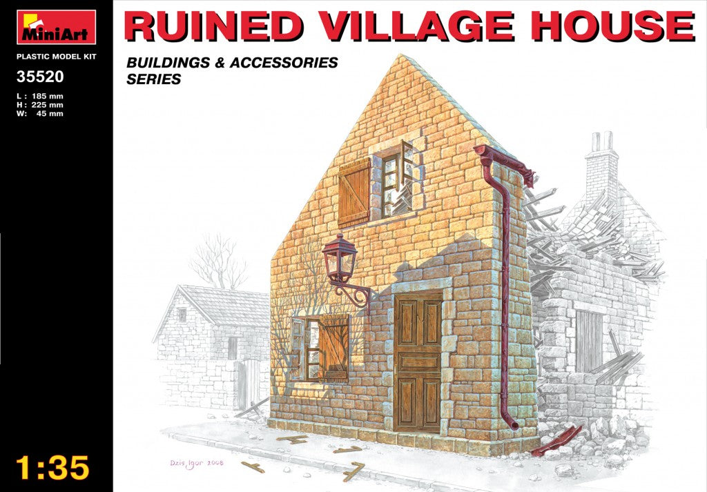MiniArt 1/35 Ruined Village House | 4820041101155