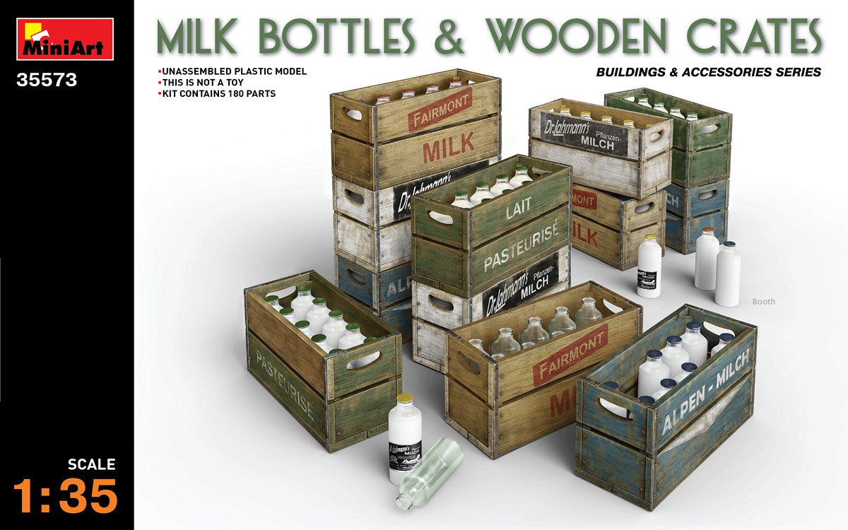 MiniArt 1/35 Milk Bottles & Wooden Crates | 4820183310682