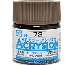 Mr Hobby Acrysion N72 - Dark Earth (Semi-Gloss/Aircraft) | 4973028112504