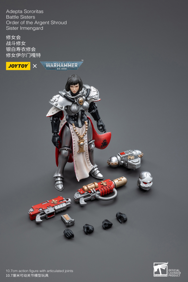 Joy Toy Warhammer 40K-Adepta Sororitas Battle Sisters Order of the Argent Shroud Sister Irmengard | 6973130374638