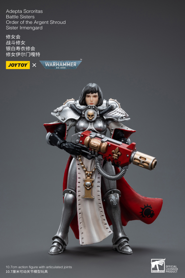 Joy Toy Warhammer 40K-Adepta Sororitas Battle Sisters Order of the Argent Shroud Sister Irmengard | 6973130374638