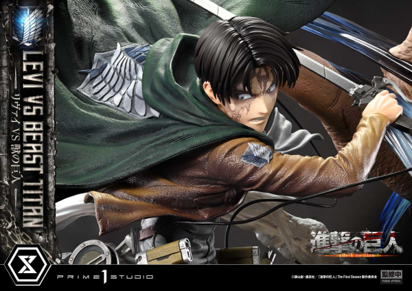 Prime 1 Studio Ultimate Premium Masterline TV animation Attack On Titan Levi versus Beast Titan Bonus Version | 4582647120069