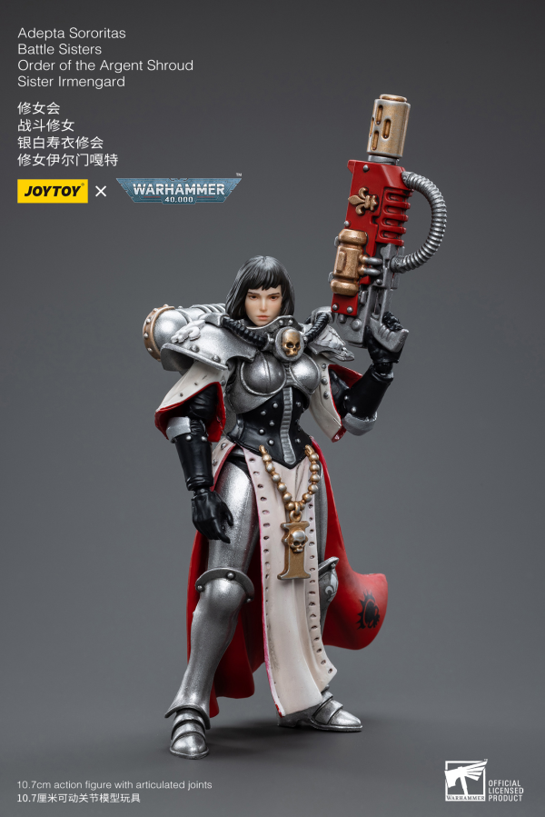Joy Toy Warhammer 40K-Adepta Sororitas Battle Sisters Order of the Argent Shroud Sister Irmengard | 6973130374638