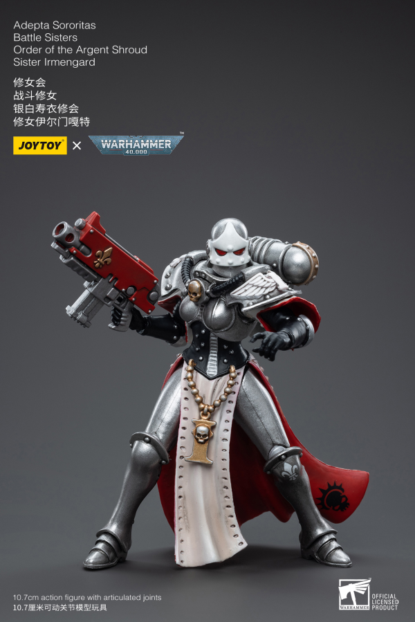 Joy Toy Warhammer 40K-Adepta Sororitas Battle Sisters Order of the Argent Shroud Sister Irmengard | 6973130374638