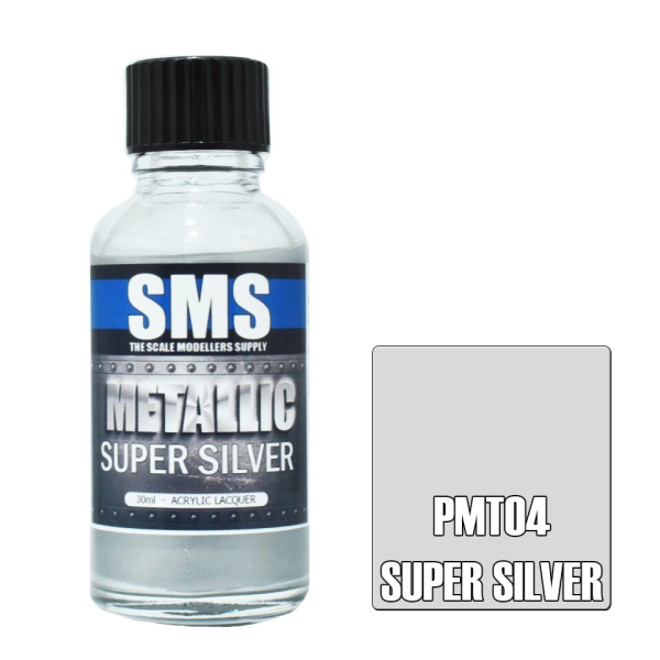 The Scale Modellers Supply (SMS) Metallic SUPER SILVER 30ml | 707959821471
