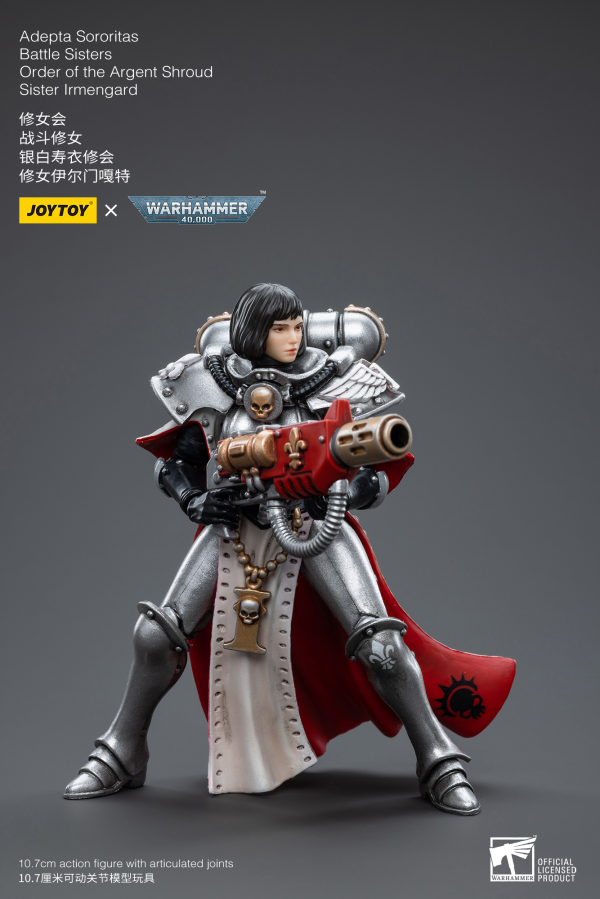 Joy Toy Warhammer 40K-Adepta Sororitas Battle Sisters Order of the Argent Shroud Sister Irmengard | 6973130374638