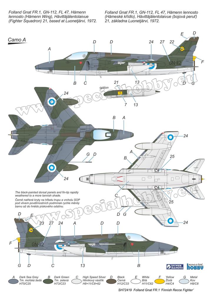 Special Hobby 1/72 Folland Gnat FR.1 Finnish Recce Fighter