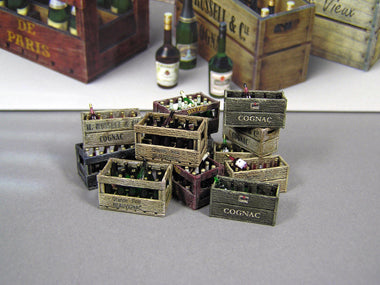 MiniArt Champagne & Cognac Bottles w/Crates (1/35) | 4820183310705