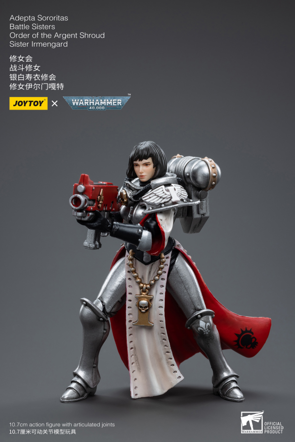 Joy Toy Warhammer 40K-Adepta Sororitas Battle Sisters Order of the Argent Shroud Sister Irmengard | 6973130374638