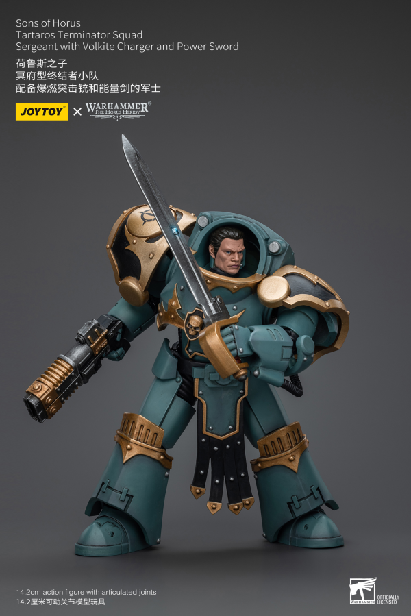 Joy Toy Sons Of Horus Tartaros Terminator Squad Sergeant With Volkite Charger And Power Sword | 6973130377165