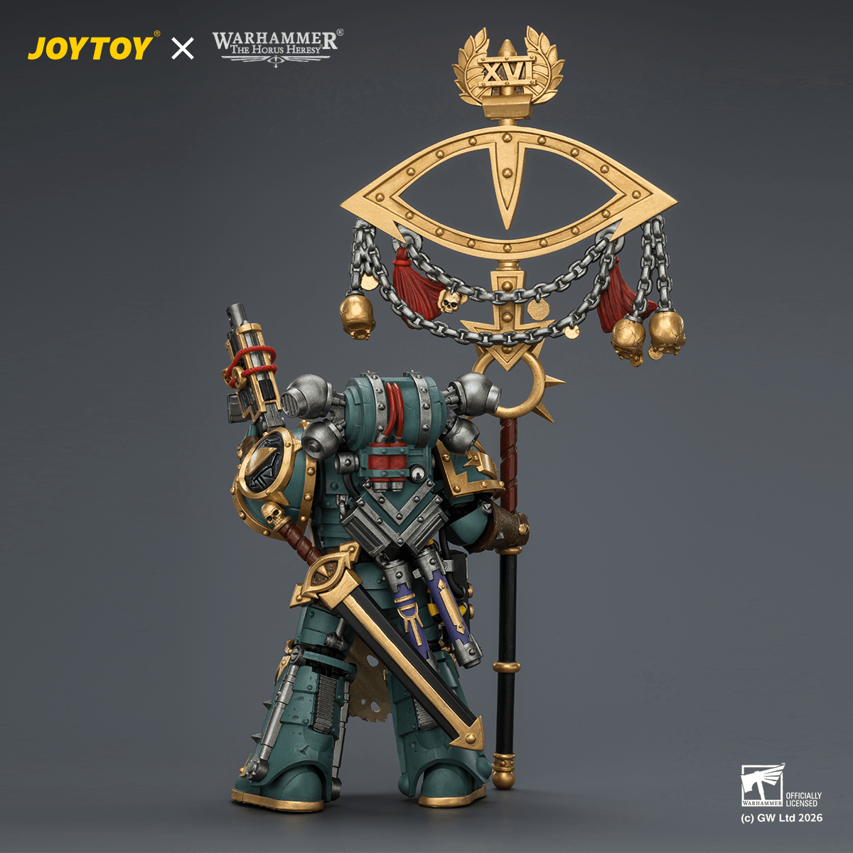 Sons of Horus Maloghurst the Twisted, the Warmaster's Equerry with Legion Standard and Banestrike Bolter | 6927054404339