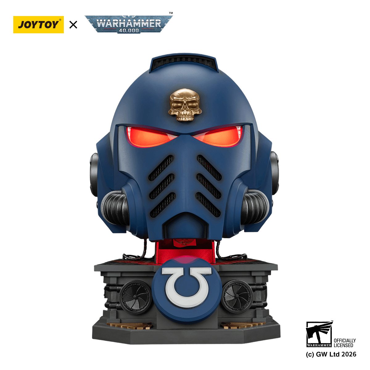 Ultramarines Captain MkX Helmet & Display Stand | 6927054403745