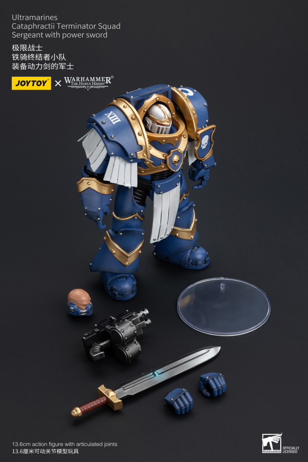 Joy Toy Ultramarines Cataphractii Terminator Squad Sergeant with Power Sword | 6973130376953