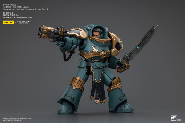 Joy Toy Sons Of Horus Tartaros Terminator Squad Sergeant With Volkite Charger And Power Sword | 6973130377165