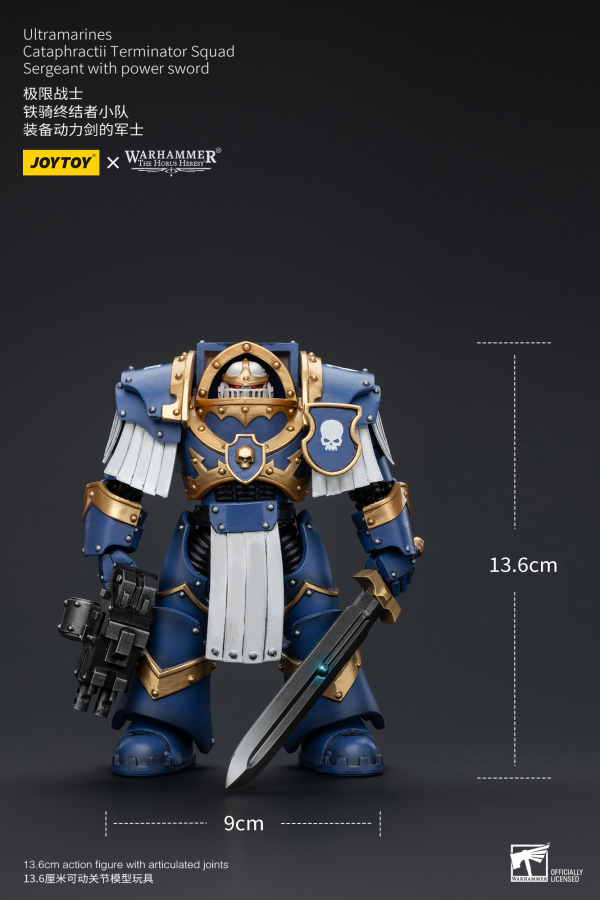 Joy Toy Ultramarines Cataphractii Terminator Squad Sergeant with Power Sword | 6973130376953