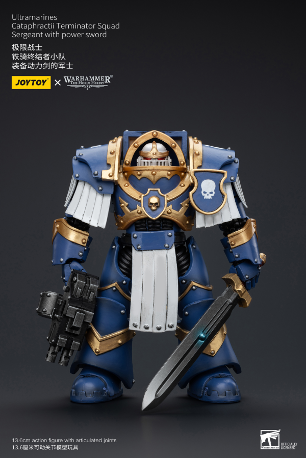 Joy Toy Ultramarines Cataphractii Terminator Squad Sergeant with Power Sword | 6973130376953
