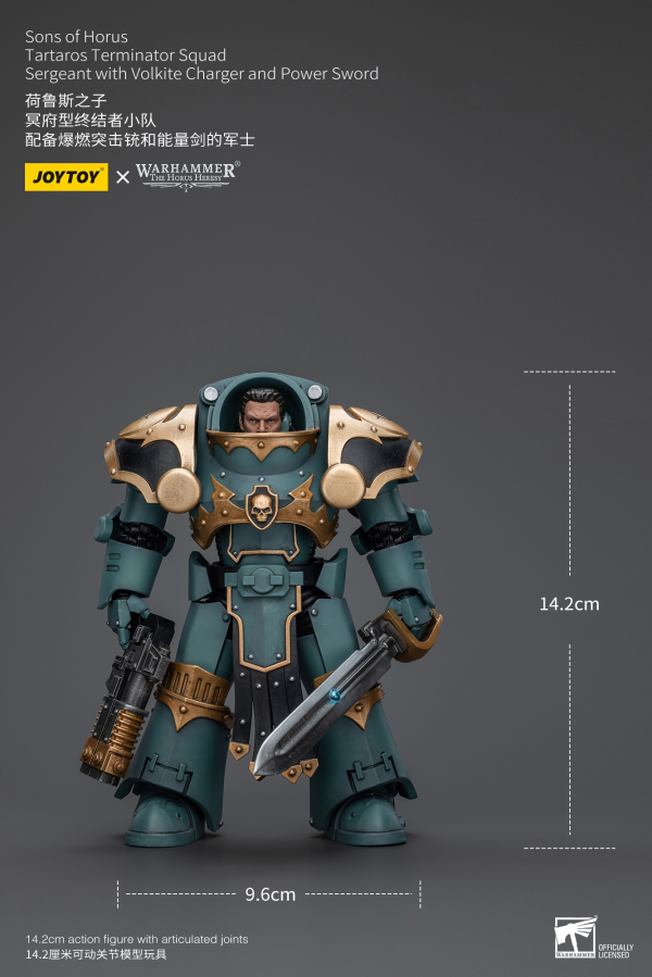 Joy Toy Sons Of Horus Tartaros Terminator Squad Sergeant With Volkite Charger And Power Sword | 6973130377165