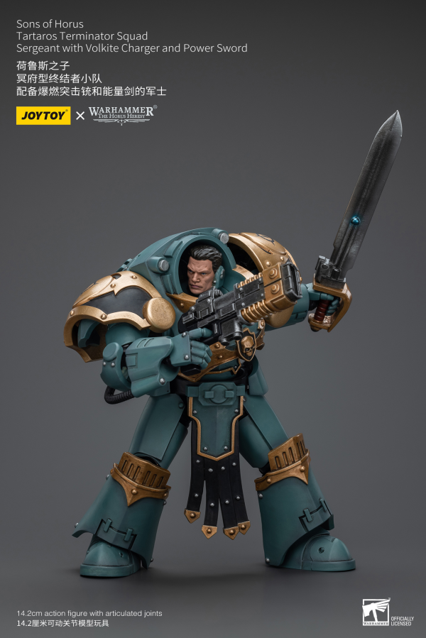 Joy Toy Sons Of Horus Tartaros Terminator Squad Sergeant With Volkite Charger And Power Sword | 6973130377165