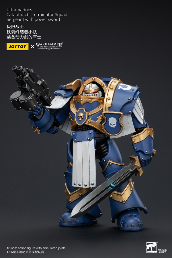 Joy Toy Ultramarines Cataphractii Terminator Squad Sergeant with Power Sword | 6973130376953